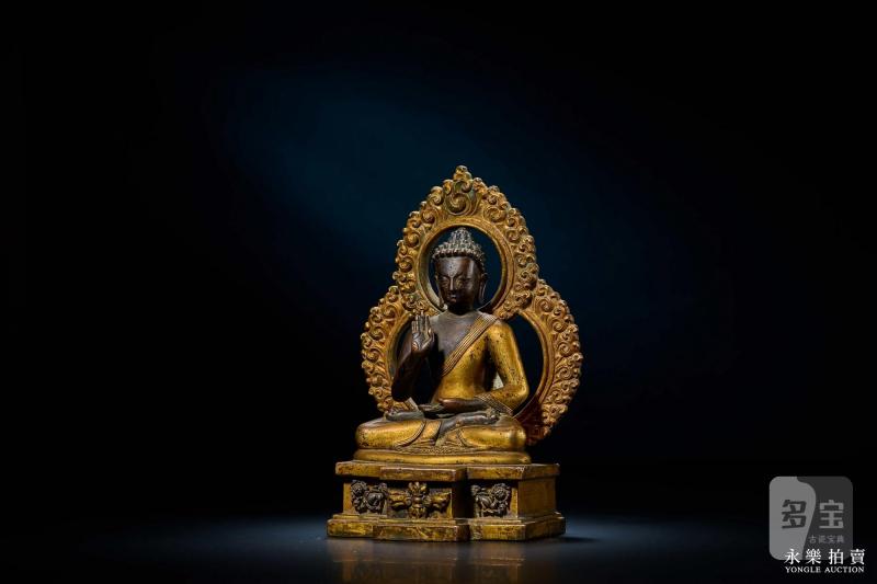 16-17世纪 （西藏扎什伦布寺）铜鎏金不空成就佛 - 图3